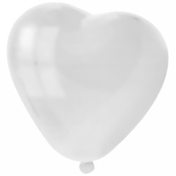 Воздушные шары"Сердце" 10"/25 см (набор 5 шт), белый